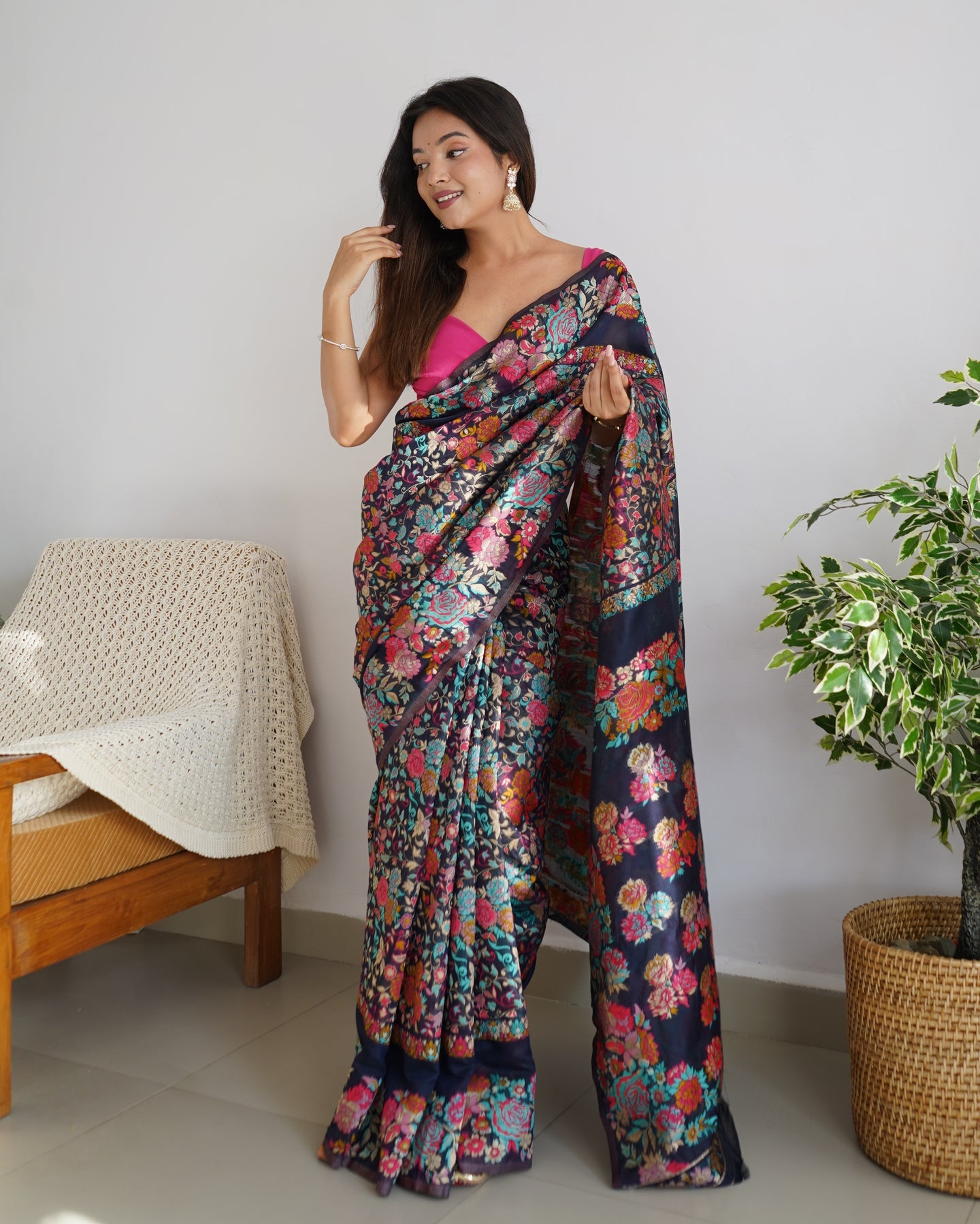 Banarasi Saree with Rich Zari Embroidery & Brocade Black