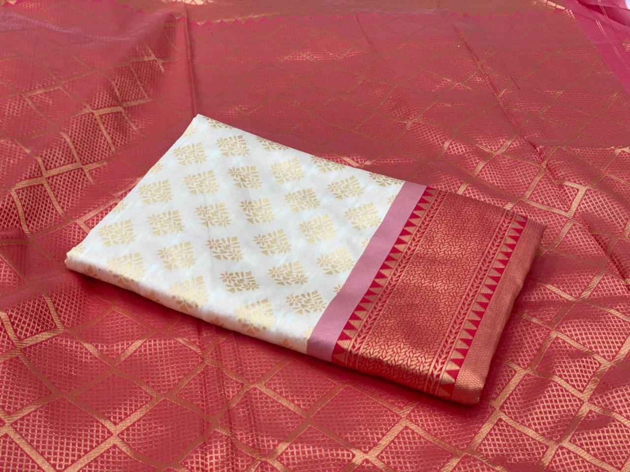 Elegant Wedding Lichi Silk Saree with Zari Woven Design