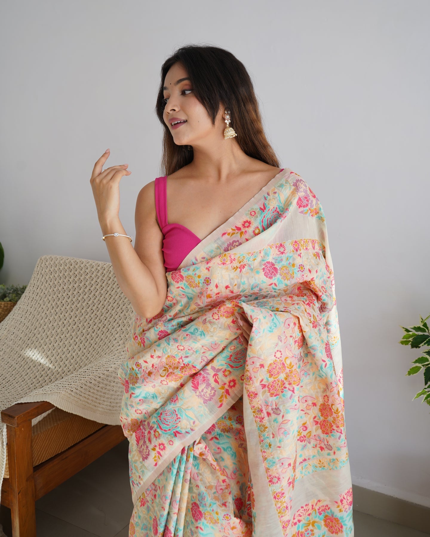 Banarasi Saree with Rich Zari Embroidery & Brocade White
