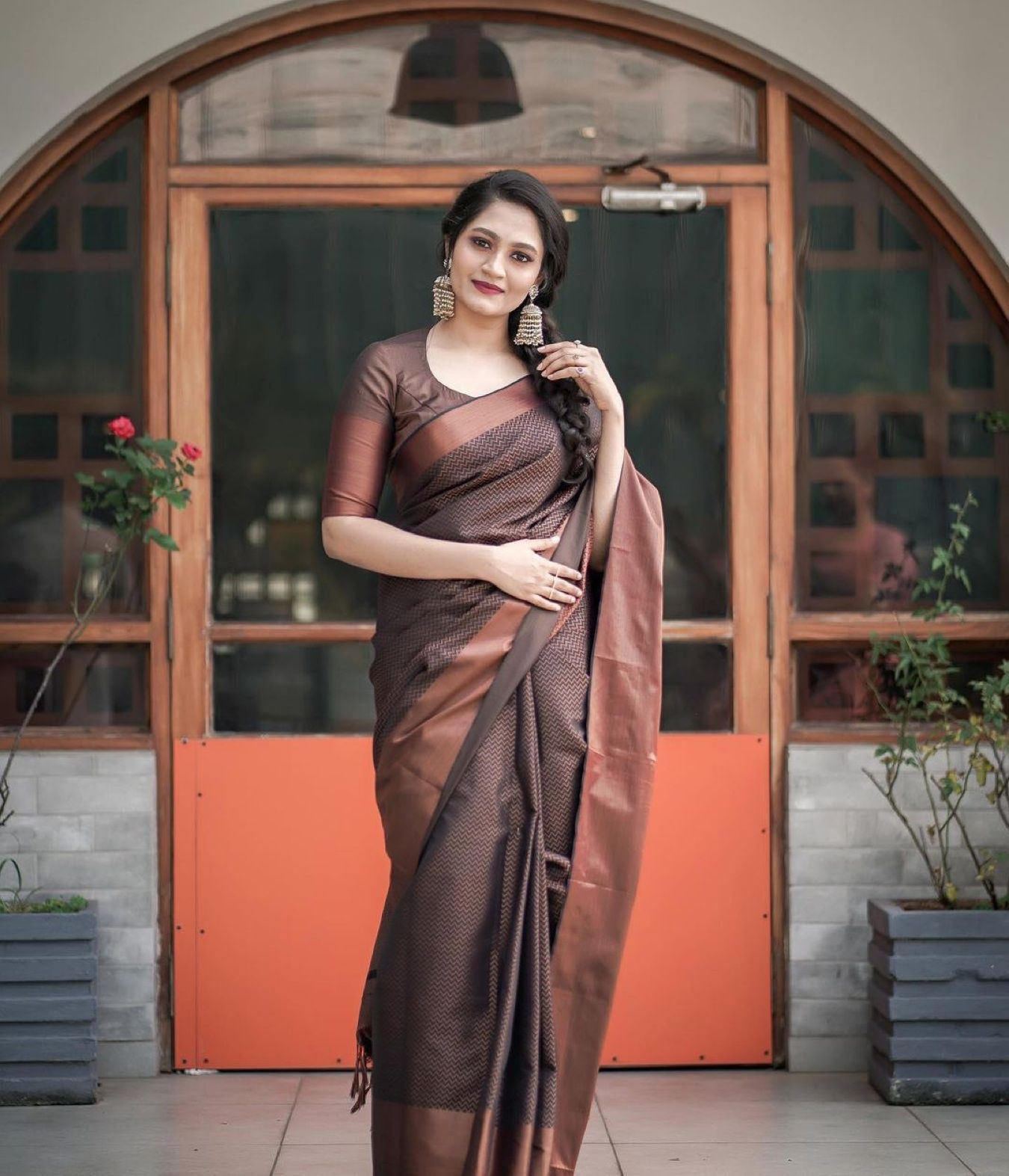 Designer Silk Saree with Gorgeous Zari Embroidery