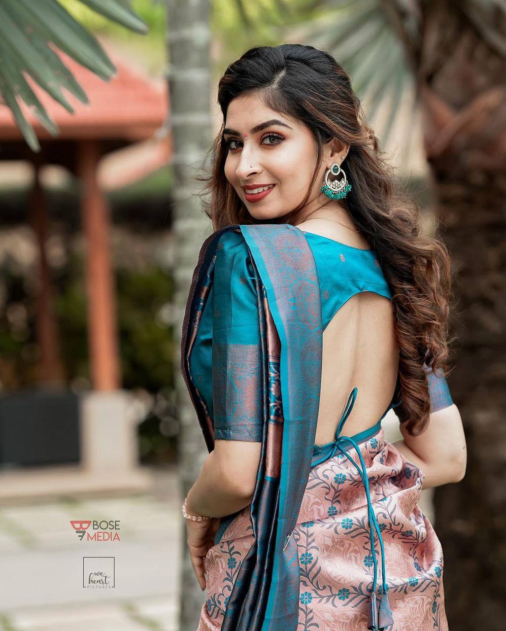 Lovely Peach Soft Silk Saree With Beautiful Blouse Piece