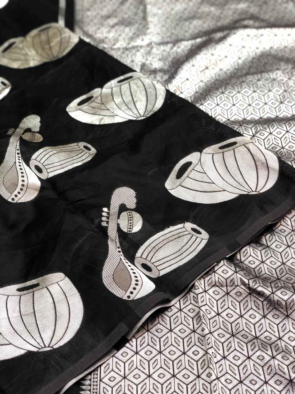 Latest Designer Lichi Silk Saree with Zari Embroidery