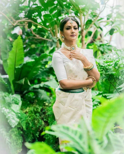 Bridal Special Lichi Silk Saree with Royal Zari