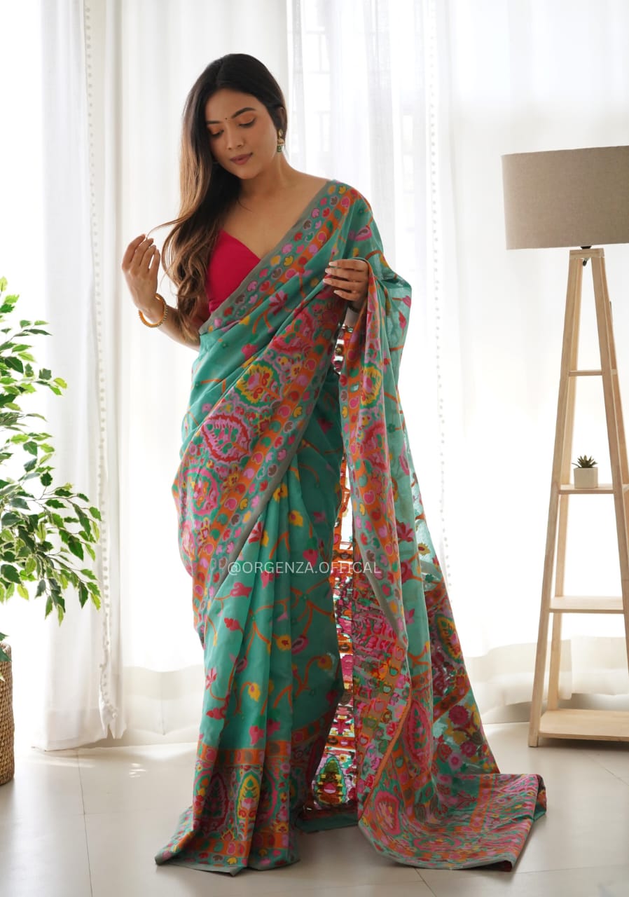 Banarasi Silk Saree Printed– Rich Fabric, Royal Look Rama Saree