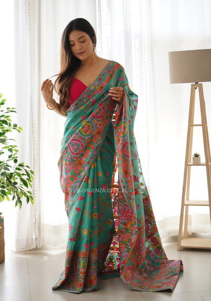 Banarasi Silk Saree Printed– Rich Fabric, Royal Look Rama Saree