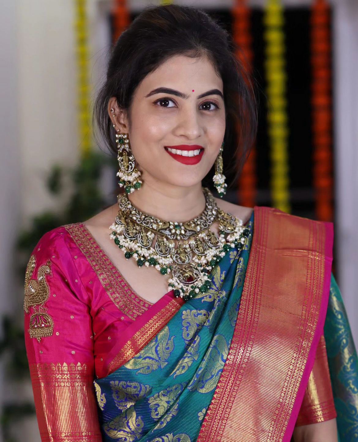 Traditional Rama Soft Silk Saree With Angelic Blouse Piece