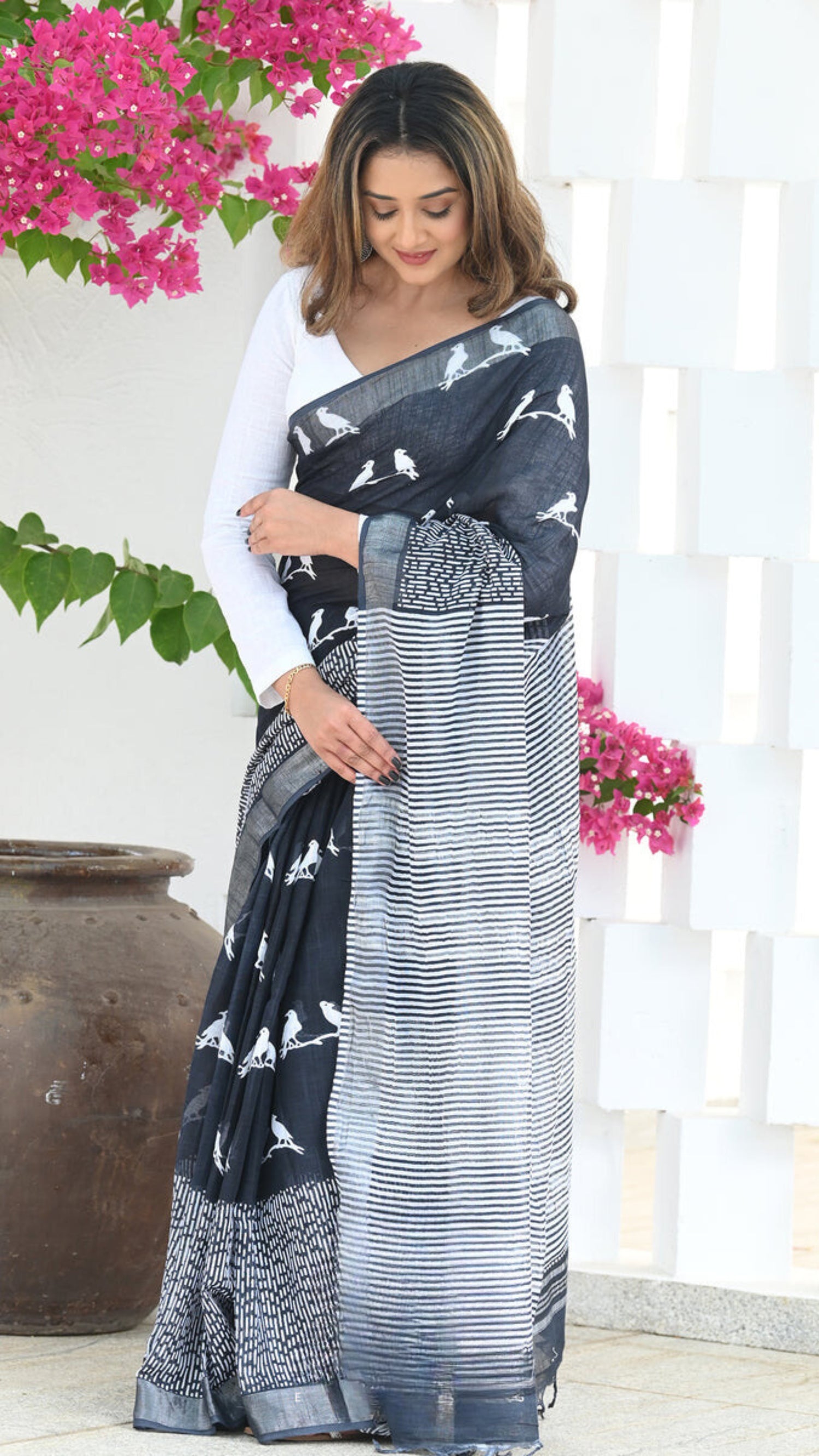 Designer Banarasi Silk Saree with Heavy Brocade Work Black