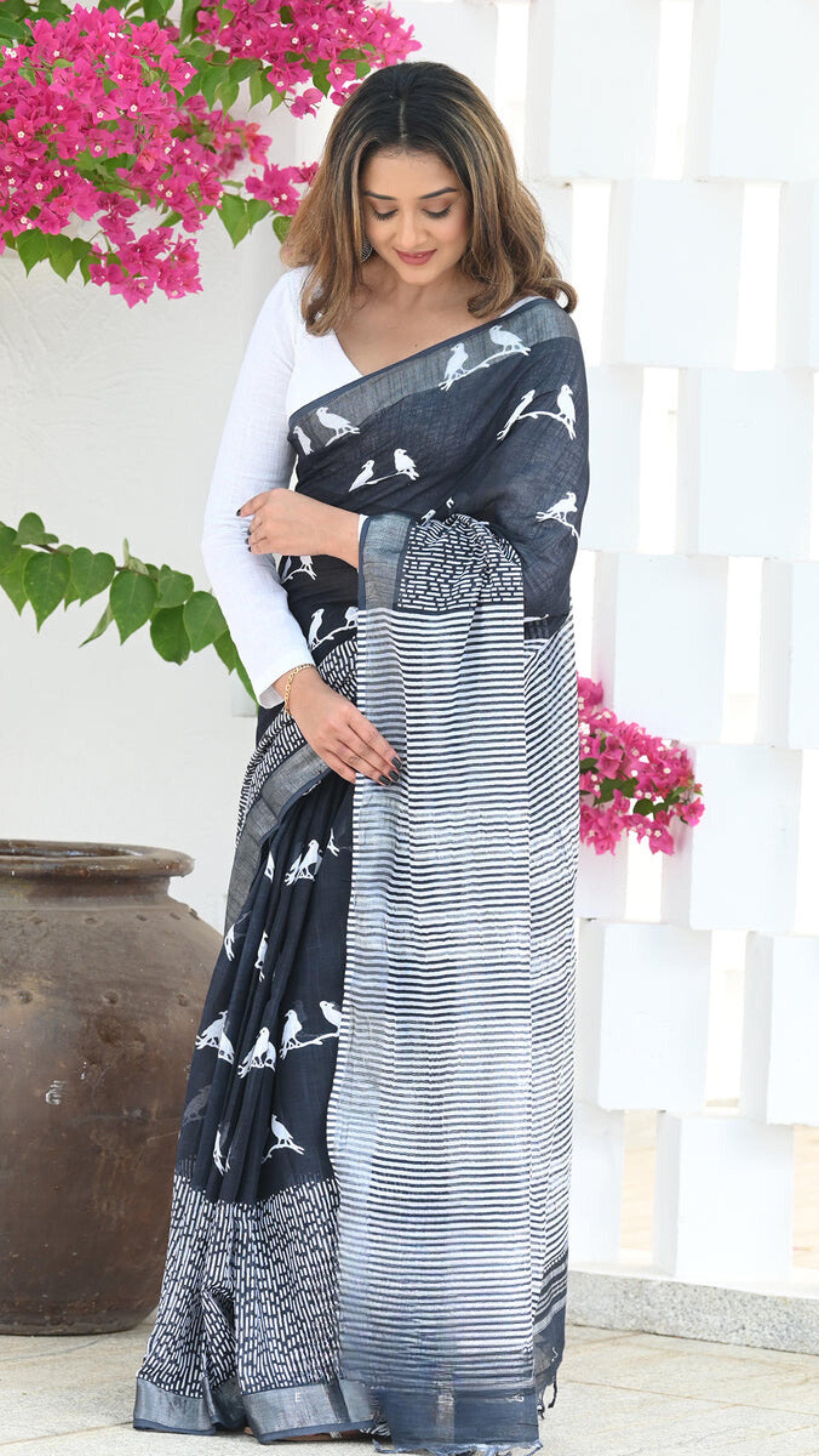 Designer Banarasi Silk Saree with Heavy Brocade Work Black