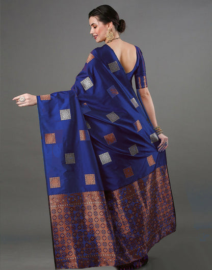Ethnic Banarasi Saree – Handwoven Soft Silk Fabric Blue