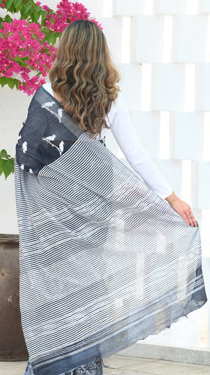 Designer Banarasi Silk Saree with Heavy Brocade Work Black