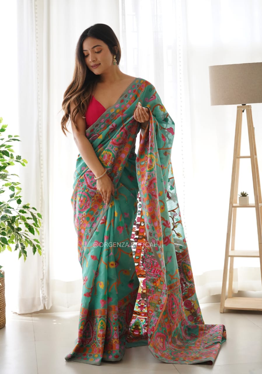 Banarasi Silk Saree Printed– Rich Fabric, Royal Look Rama Saree