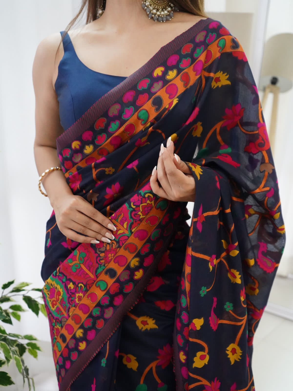 Banarasi Silk Saree Printed– Rich Fabric, Royal Look Black