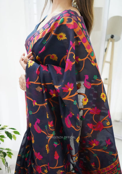 Banarasi Silk Saree Printed– Rich Fabric, Royal Look Black