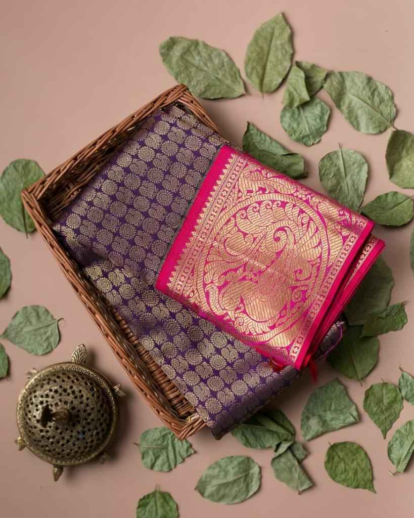 Premium Lichi Silk Saree with Designer Zari Work