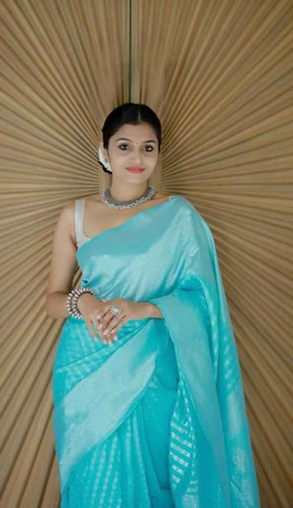 Festival Wear Lichi Silk Saree with Exclusive Zari Design