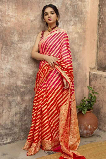 Wedding Special Lichi Silk Saree with Heavy Zari Work