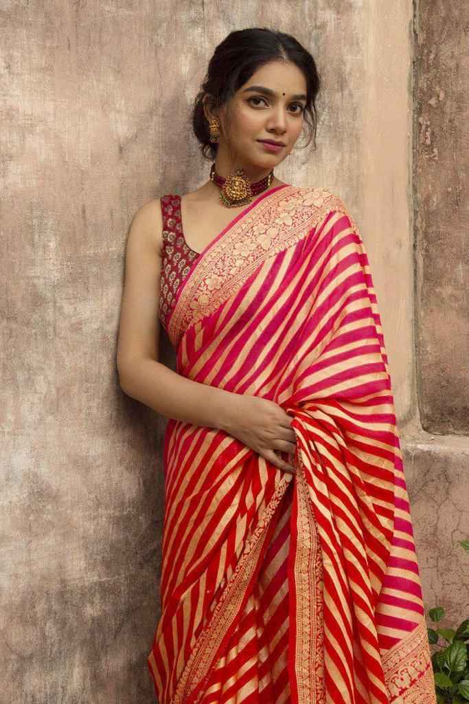 Wedding Special Lichi Silk Saree with Heavy Zari Work
