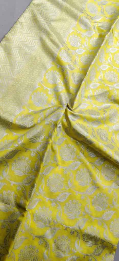 Latest Lichi Silk Saree with Golden Zari Weaving