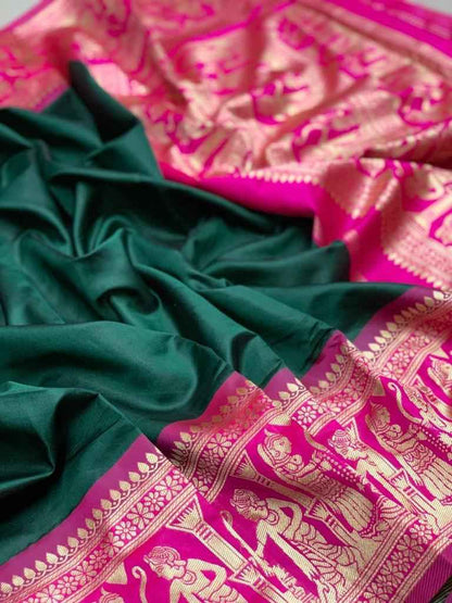 Charming Lichi Silk Saree with Rich Zari Weaving