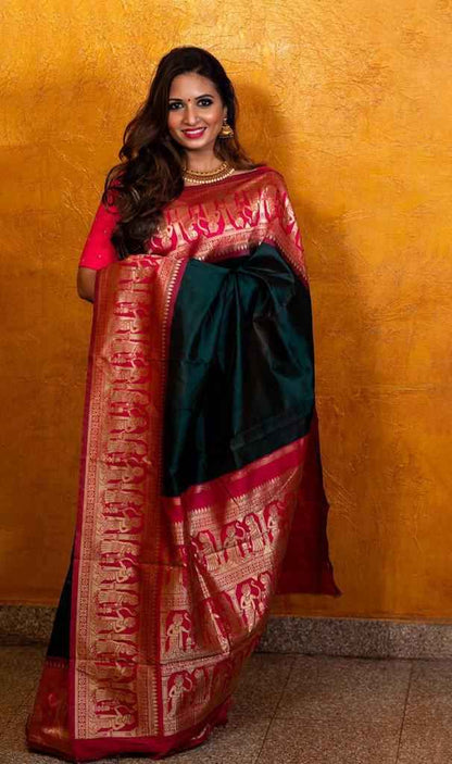 Charming Lichi Silk Saree with Rich Zari Weaving