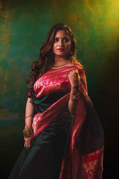 Charming Lichi Silk Saree with Rich Zari Weaving