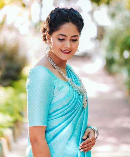 Premium Festival Wear Lichi Silk Saree with Heavy Zari