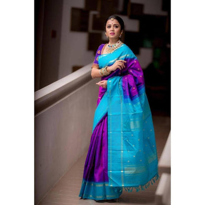 Festive Special Lichi Silk Saree with Heavy Zari Design