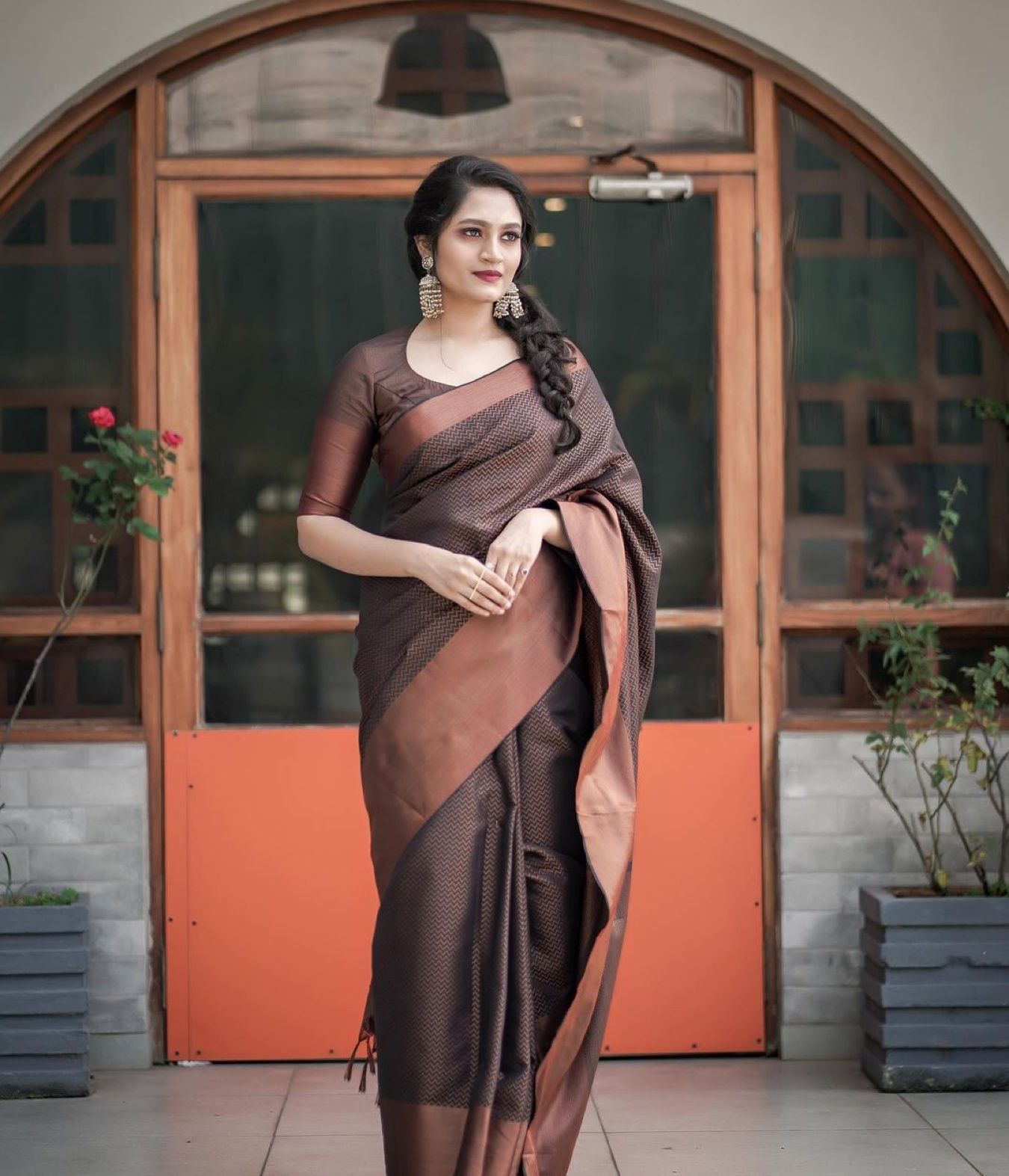 Designer Silk Saree with Gorgeous Zari Embroidery