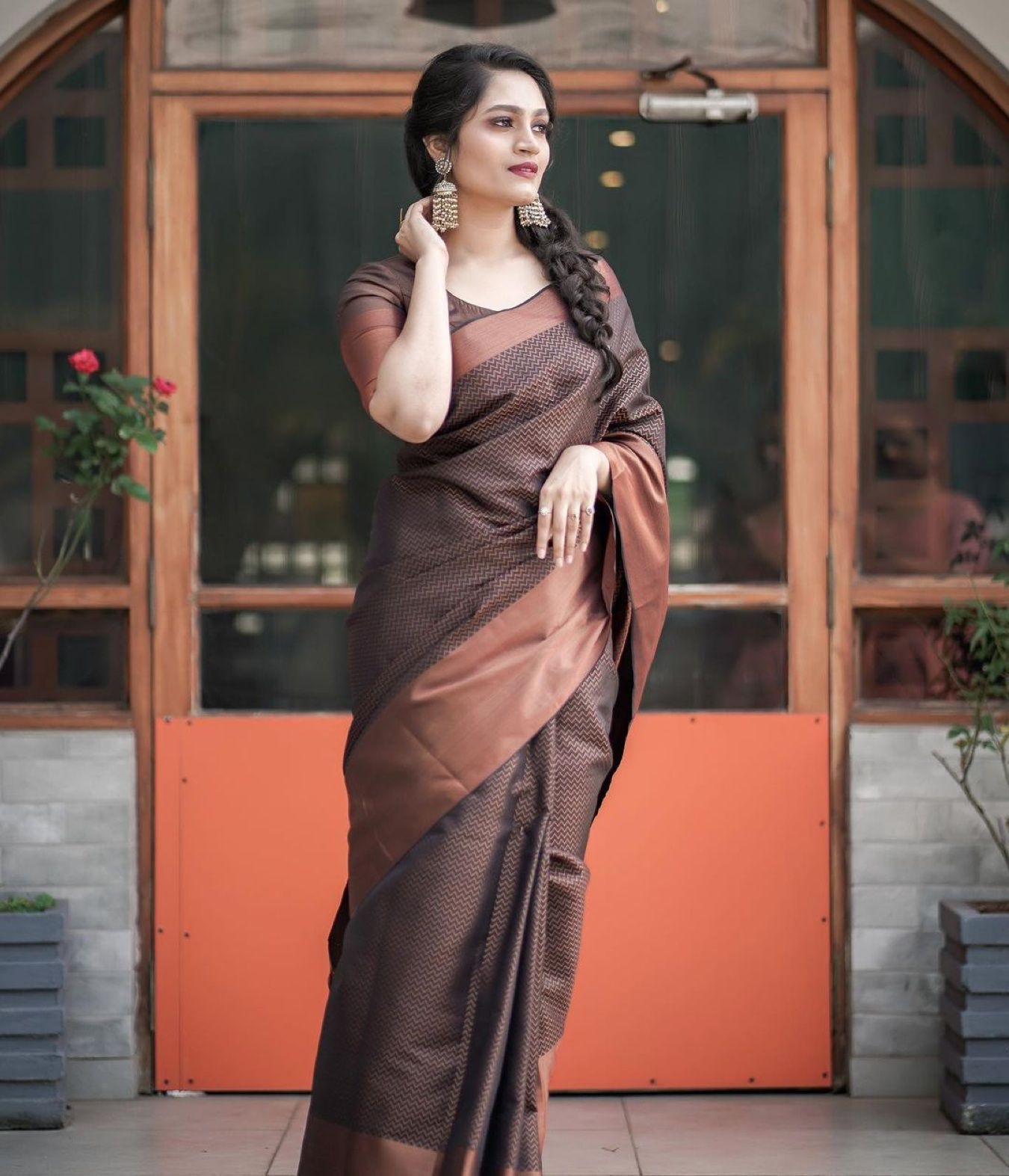 Designer Silk Saree with Gorgeous Zari Embroidery