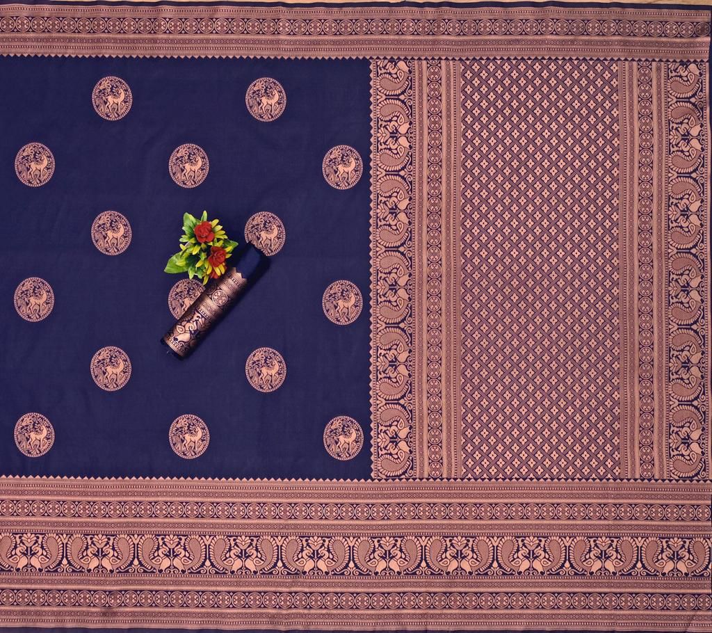 Luxurious Soft Lichi Silk Saree with Traditional Zari Art