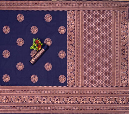 Luxurious Soft Lichi Silk Saree with Traditional Zari Art