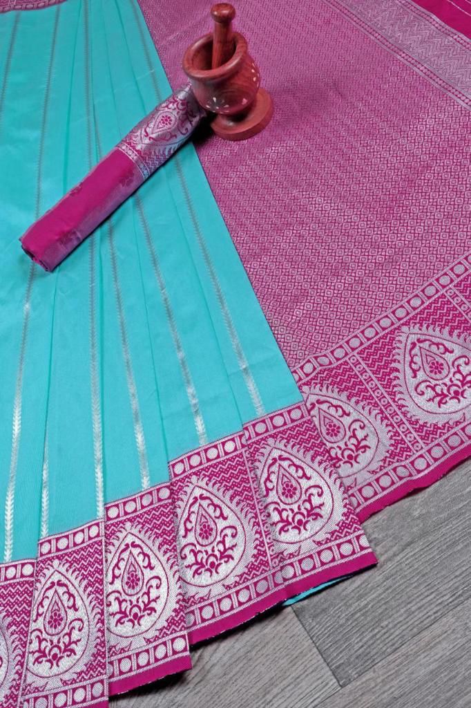 Luxury Silk Saree with Lichi Fabric &amp; Exquisite Zari Art