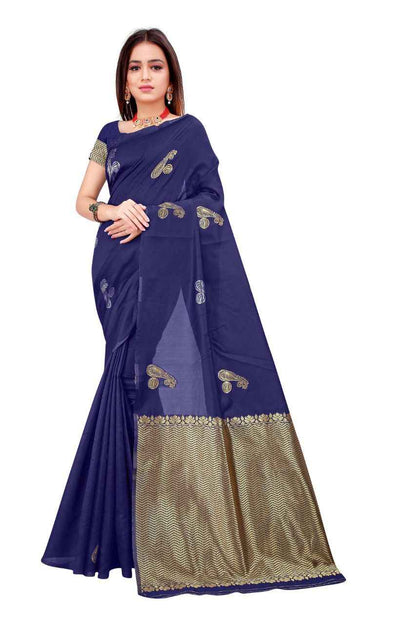 Traditional Ethnic Lichi Silk Saree with Zari Design