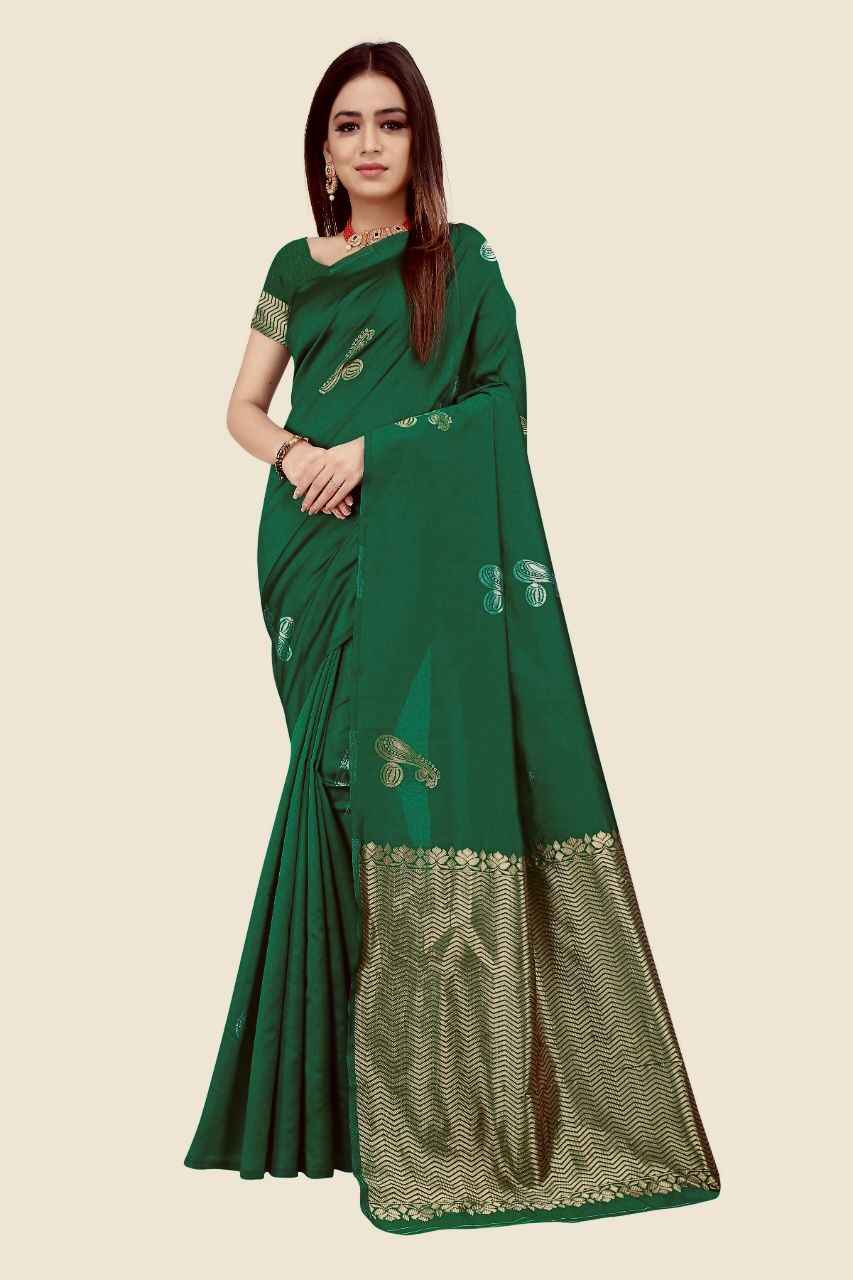 Traditional Ethnic Lichi Silk Saree with Zari Design