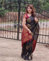 Handwoven Lichi Silk Saree with Exclusive Zari Art