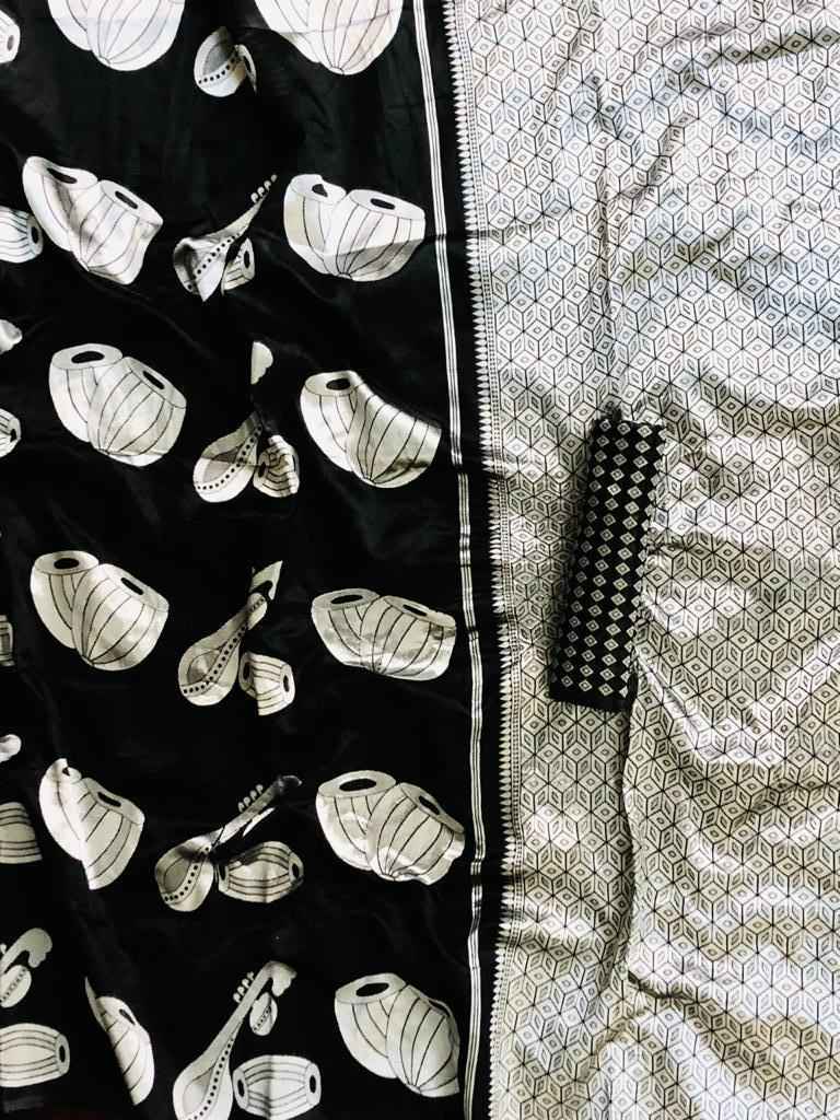 Latest Designer Lichi Silk Saree with Zari Embroidery