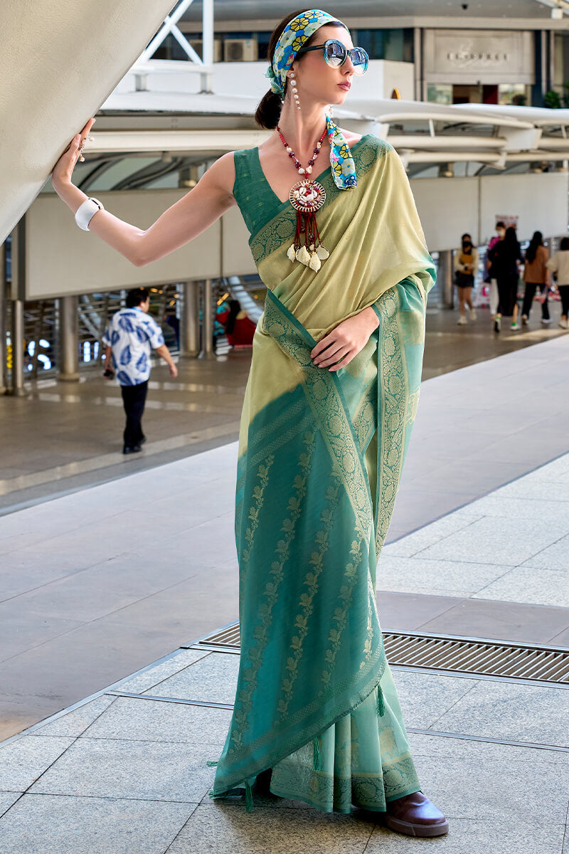 Phenomenal Sea Green Digital Printed Soft Silk Saree With Smart Blouse Piece