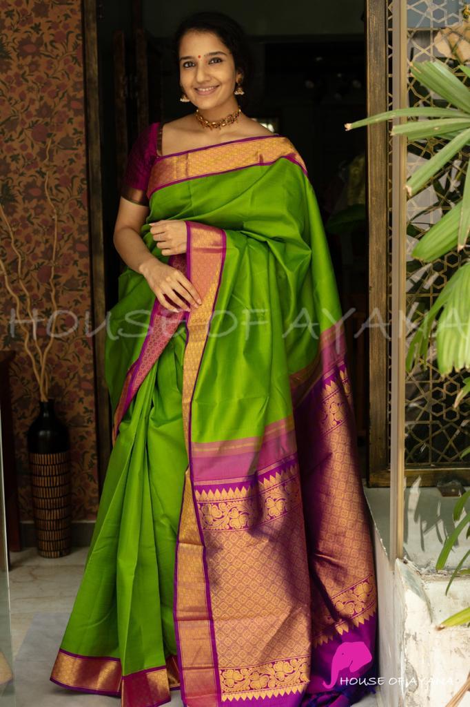 Fantabulous Green Soft Silk Saree With Beautiful Blouse Piece