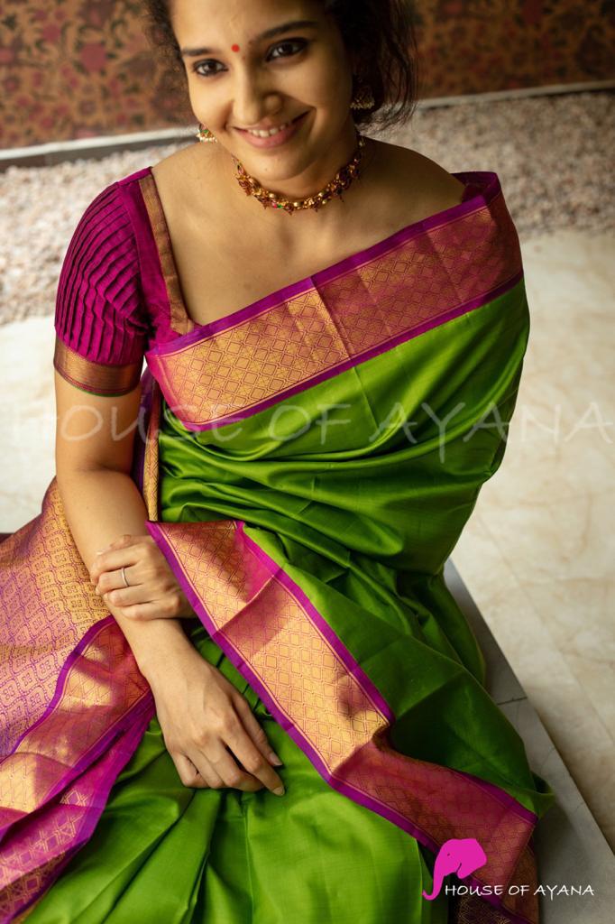 Fantabulous Green Soft Silk Saree With Beautiful Blouse Piece