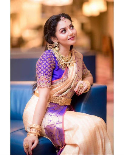 Soft Handloom Lichi Silk Saree with Royal Zari Pattern