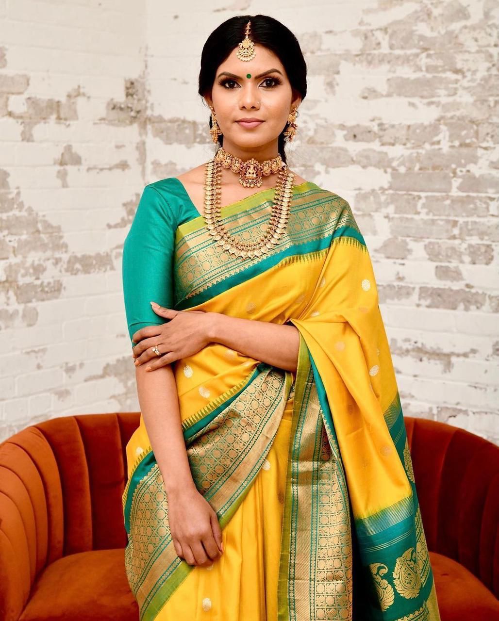 Regal Look Lichi Silk Saree with Elegant Zari Weaving