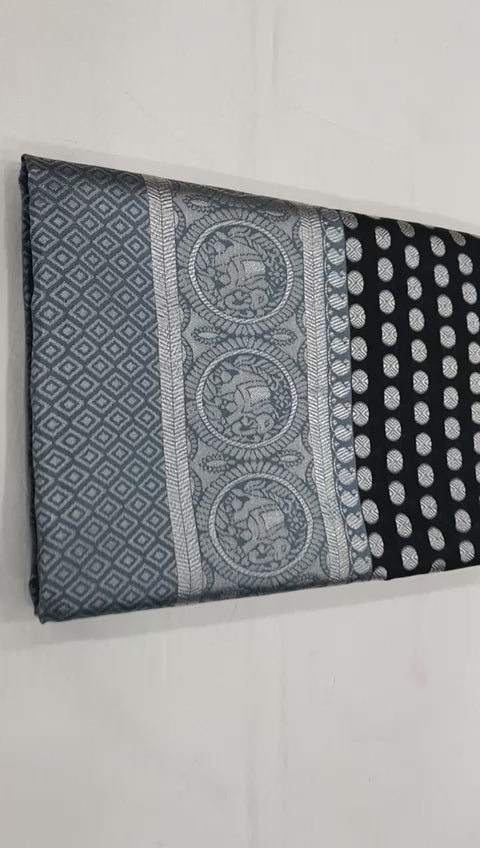 Designer Wear Lichi Silk Saree with Luxurious Zari Finish