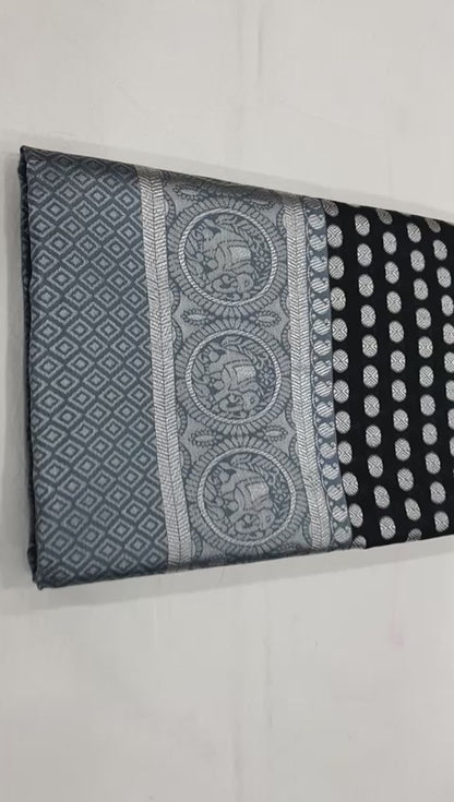 Designer Wear Lichi Silk Saree with Luxurious Zari Finish