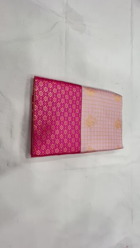 Affordable Festive Wear Lichi Silk Saree with Exclusive ZariPink