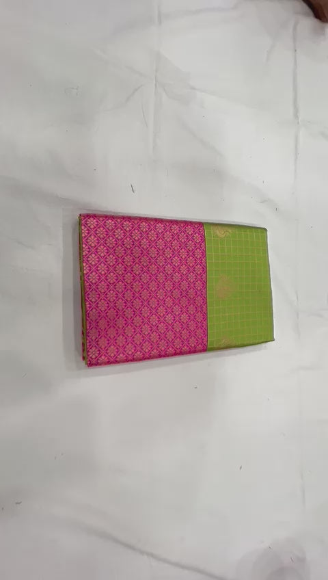 Affordable Festive Wear Lichi Silk Saree with Exclusive Zari meit green