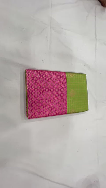 Affordable Festive Wear Lichi Silk Saree with Exclusive Zari meit green