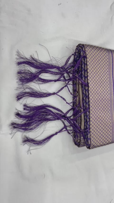 Authentic Lichi Silk Saree with Designer Zari Work - Marron