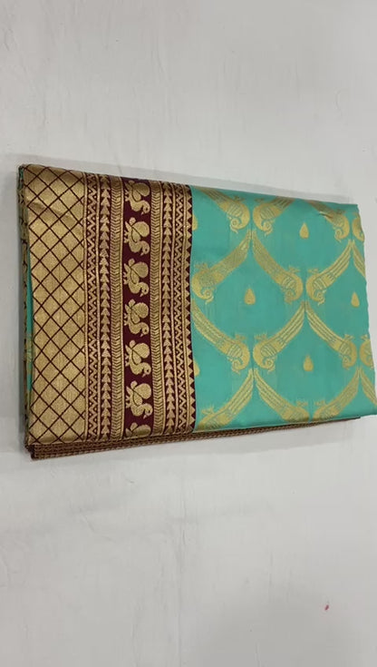 Ethnic Lichi Silk Saree with Beautiful Zari Finish