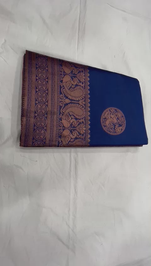 Luxurious Soft Lichi Silk Saree with Traditional Zari Art