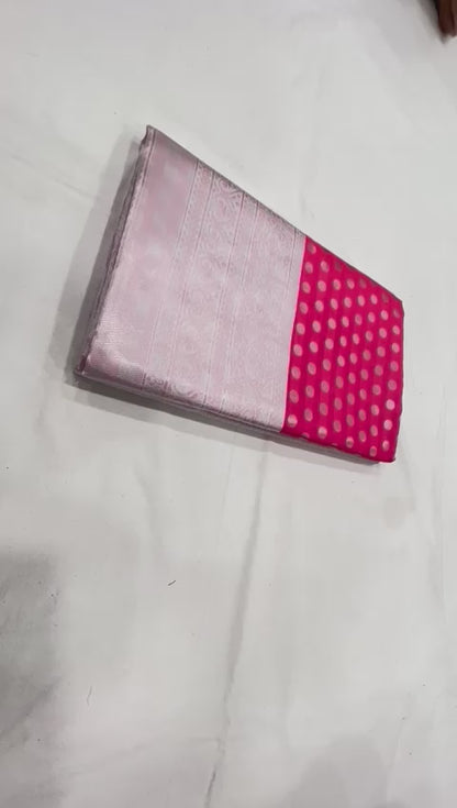 Premium Wedding Collection Lichi Silk Saree with Zari Work